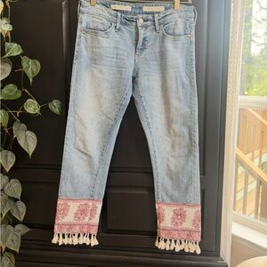 Anthropologie Women's Light Blue Jeans with Hem Details